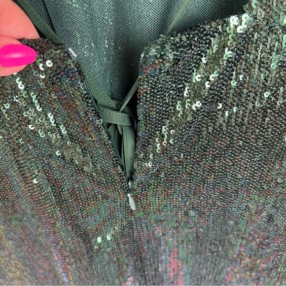 Nwt - Zara, Women’s Sequin Mini Dress - Green. Size: M. - Picture 14 of 15